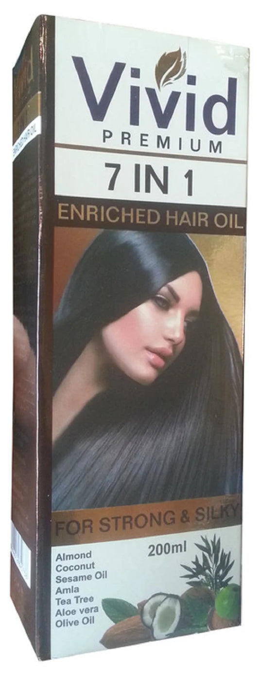 Vivid Premium 7 in 1 Enriched Hair Oil For Strong & Silky 200ML