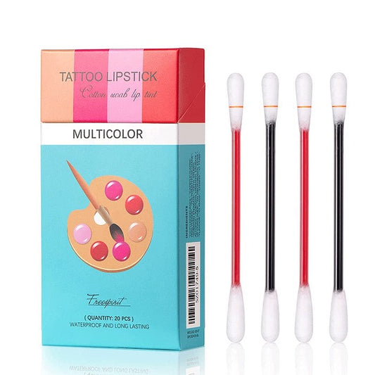 20Pcs Multicolor Tattoo Lipstick Cotton Swab