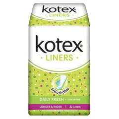 Kotex Fresh Longer & Wider Aloe Vera Panty Liners 32'S