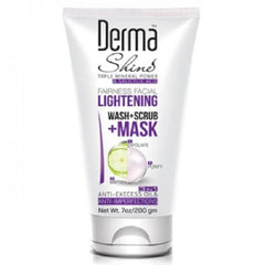 DERMA SHINE 3 IN 1 FACE WASH SCRUB MASK 200GM