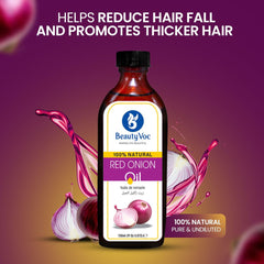 BeautyVoc Pure Red Onion Oil 150 ml - For Hair Growth, Hair Fall Control & Stronger Roots | Natural Scalp Nourishment