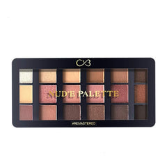 CVB 18 Colours Eyeshadow with 8 Buttery Mattes, 8 Metal Shadows, 1 Wet and Dry Lids, Talc-Free Nude and Rose Gold Palette for Eye Makeup 24g (SHADES - 01)