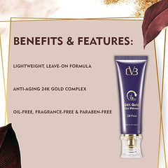 CVB 24K Gold Gel Primer for Pores Minimization, Anti-Ageing Oil-Free & Fragrance-Free Makeup Base (Gold, 40ml) C15