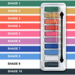 CVB 10 Colours Eyeshadow for Sultry, Glimmering and Subtle Looks, Coveted Shades Colour Pallet for Long Lasting Eye Make-Up