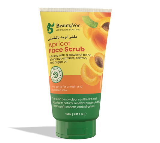 BeautyVoc Apricot Scrub 150 ml - Natural Exfoliating Scrub for Clear, Radiant, and Smooth Skin