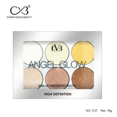CVB Glow Kit Highlighter Palette 6 Shades Makeup – C37