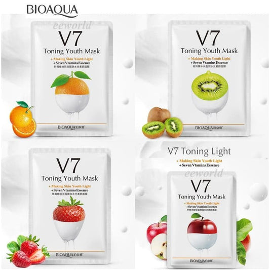 BIOAQUA Pack of 4 V7 Vitamins Fruit Face Mask Sheets