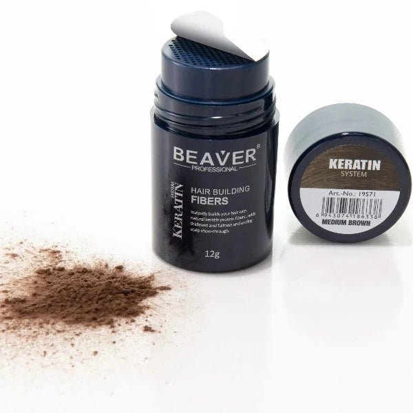 Beaver Keratin Hair Building Fibers Medium brown