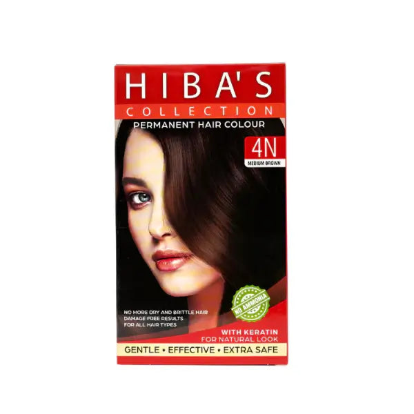 Hibas's Hair Color 4N Medium Brown 60ML