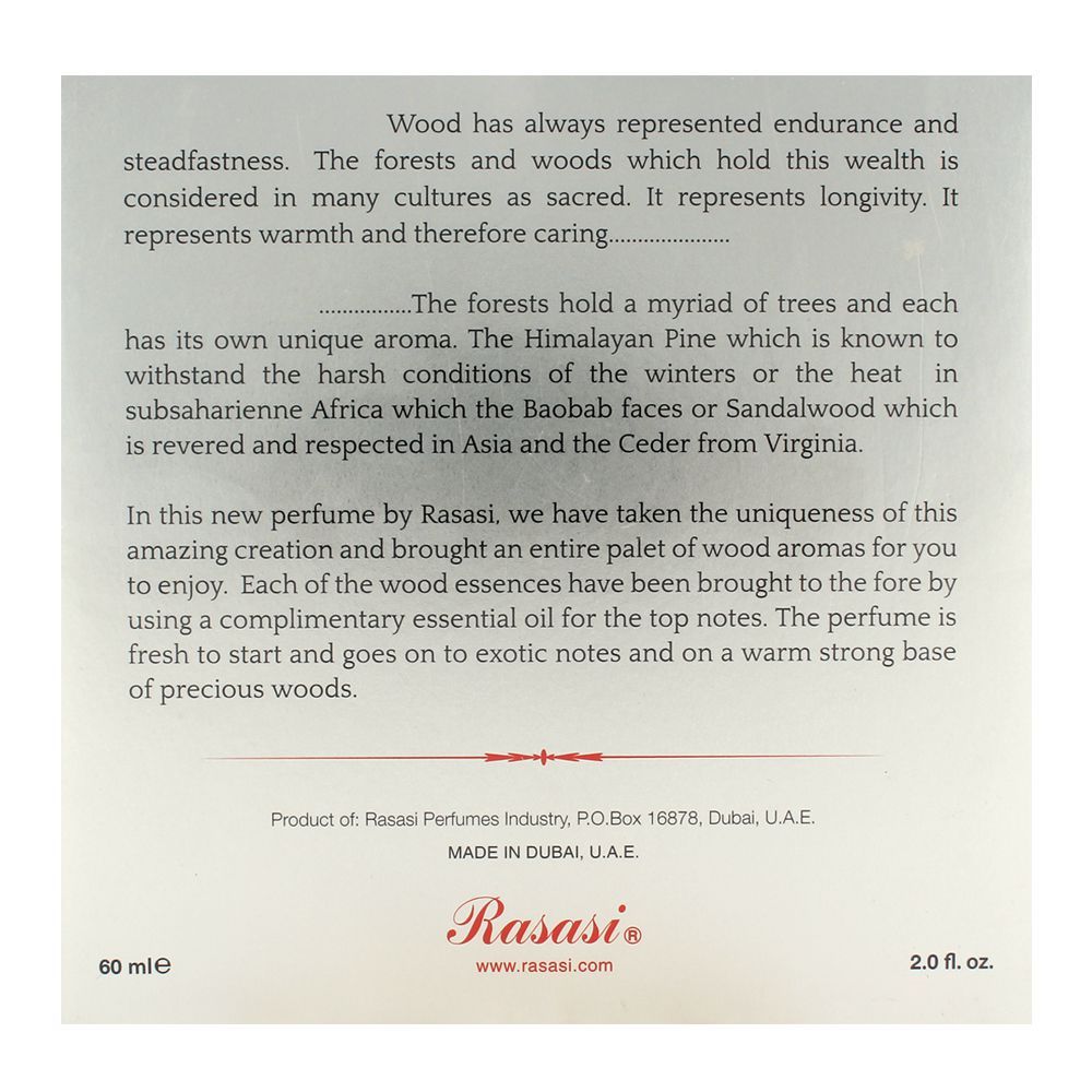 Rasasi Woody Perfum For Men 60 ML