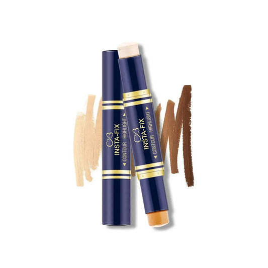 CVB Ultra Hd Insta-Fix Duo Stick Oil Free Long Lasting Highlighter +Contour Stick