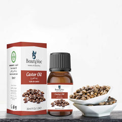 BeautyVoc Jamaican Castor Oil 30 ml - Pure 100% | Cold-Pressed Oil for Hair Growth, Eyelashes, Eyebrows & Skin Moisturization