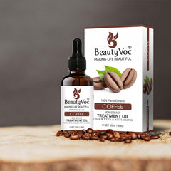 BeautyVoc Coffee Treatment Oil 50 ml Pure 100% | Non-Greasy | Cold-Pressed Oil for Hair Growth, Dark Circle Reduction & Skin Revitalization