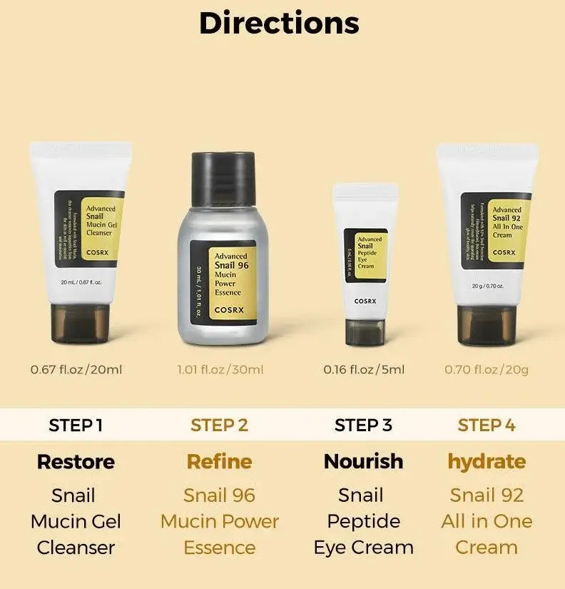 Cosrx All About Snail Kit 4 Steps