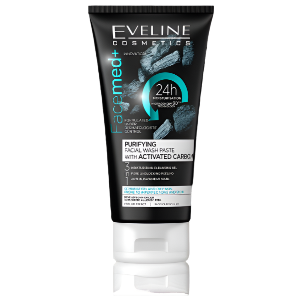 Eveline Purifying Facial Wash Paste With Activated Carbon 150 ML