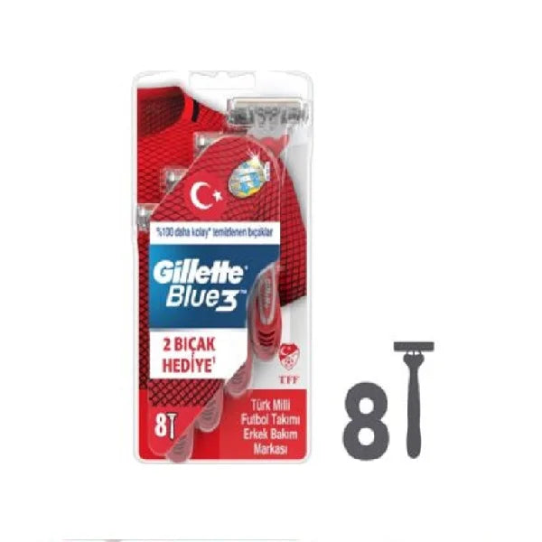 Gillette Blue3 Turkey Team Men’s Disposable Razor 8 Count