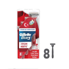 Gillette Blue3 Turkey Team Men’s Disposable Razor 8 Count