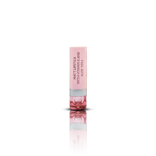 Glamorous Face Matte Lipstick Vitamin E & Aloe Vera Extracts (Pink Case)
