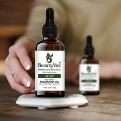 BeautyVoc Hemp Treatment Oil 50 ml Pure 100% | Non-Greasy | Cold-Pressed Oil for Skin Hydration, Scalp Nourishment & Soothing Care