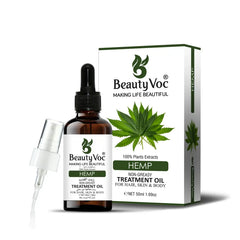 BeautyVoc Hemp Treatment Oil 50 ml Pure 100% | Non-Greasy | Cold-Pressed Oil for Skin Hydration, Scalp Nourishment & Soothing Care