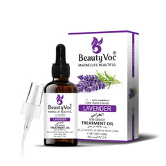BeautyVoc Lavender Treatment Oil 50 ml Pure 100% | Non-Greasy | Cold-Pressed Oil for Skin Calm, Hair Care & Aromatherapy Relaxation