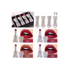 Miss Rose Diamond-studded bow lipstick Set of 4