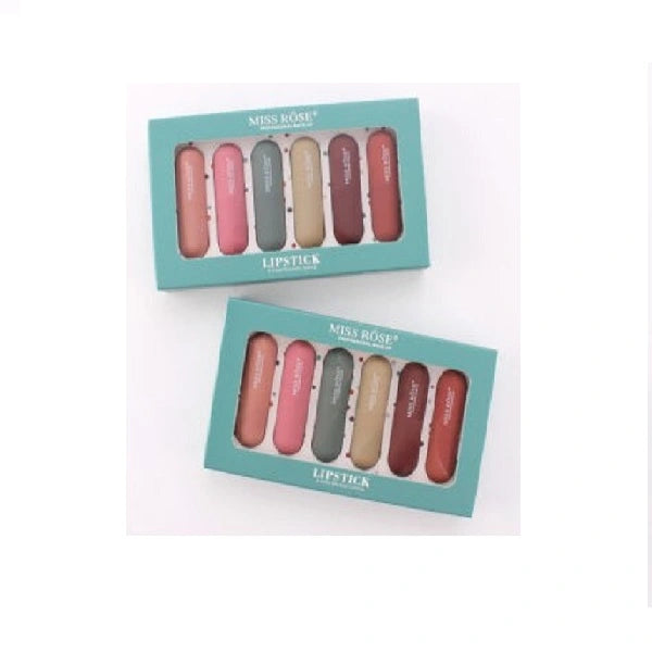 Miss Rose Moisturizing Morandi Matte Pearl Lipstick 6pcs