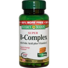 Nature's Bounty Super B-Complex with Folic Acid Plus Vitamin C (150 Tablets)