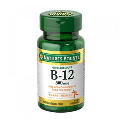 NATURE’S BOUNTY VITAMIN B-12 500 MCG , 100 QUICK DISSOLVE TABLETS