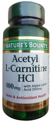 Nature's Bounty Acetyl L-Carnitine HCl 400mg (30 Capsules)
