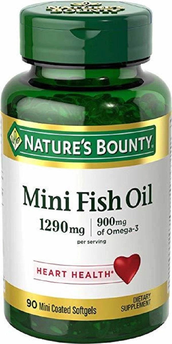 Nature’s Bounty Mini Fish Oil 1290mg (90 Coated Softgels)