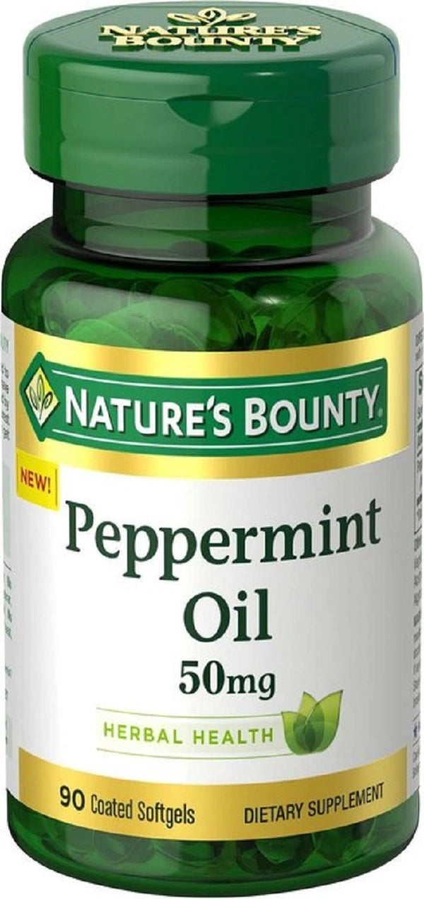 Nature’s Bounty Peppermint Oil 50 mg (90 Coated Softgels)