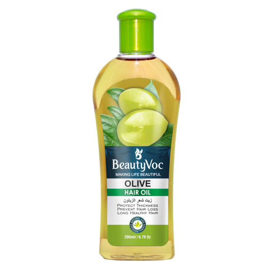 BeautyVoc Olive Hair Oil 200 ml | Deep Nourishment, Hair Growth & Shine | Controls Hair Fall & Softens Dry, Frizzy Hair