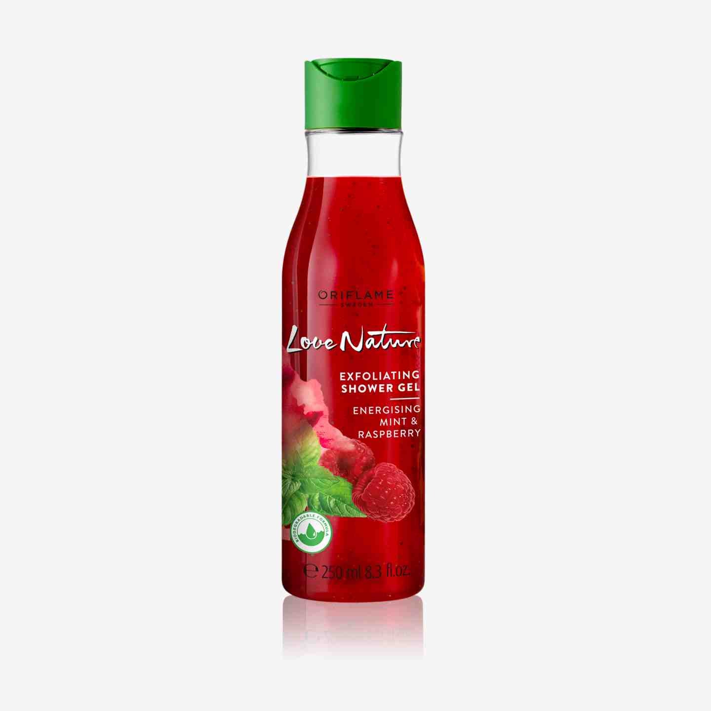 Oriflame Love Nature Exfoliating Shower Gel Energising Mint & Raspberry 250ML online in Pakistan on Manmohni 1