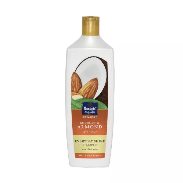 Parachute Advanced Coconut & Almond Everyday Shine Shampoo bottle for boosting shine and softness, ideal as hair fall shampoo.