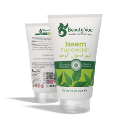 BeautyVoc Neem Face Wash 100 ml | Anti-Acne, Oil Control, Gentle Cleanser with Aloe Vera & Vitamin B5