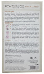 Rica Brazilian Face Wax Strip Avocado Butter 20 Strips