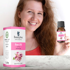 BeautyVoc Pure Rose Oil 30 ml - Undiluted | For Skin, Hair & Aromatherapy