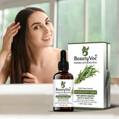BeautyVoc Rosemary Mint Treatment Oil with Biotin 50 ml | Non-Greasy | Cold-Pressed Oil for Hair Growth, Scalp Health & Strengthening Roots