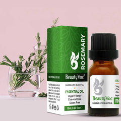 BeautyVoc Pure Rosemary Oil 10 ml | Undiluted Essential Oil for Hair, Skin & Aromatherapy