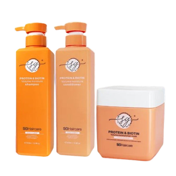 SG Hair Care Protein & Biotin Volume Moisture Shampoo and Conditioner with Hair Mask
