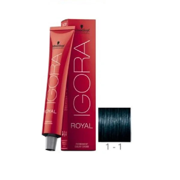 Schwarzkopf Professional Igora Royal Permanent Hair Color 1-1 Blue Black 60 Gram