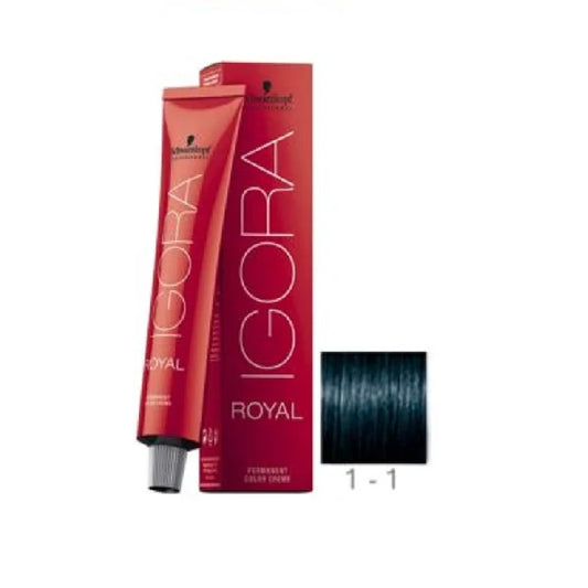 Schwarzkopf Professional Igora Royal Permanent Hair Color 1-1 Blue Black 60 Gram