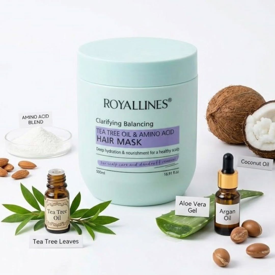 ROYALLINES TEA TREE OIL & AMINO ACID CLARIFYING BALANCHING HAIR Mask
