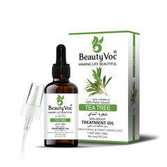 BeautyVoc Pure Tea Tree Treatment Oil 50 ml | Non-Greasy | Undiluted Essential Oil for Hair, Skin & Aromatherapy
