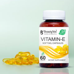 BeautyVoc Vitamin E Softgel Capsule | For Skin Glow, Hair Growth & Antioxidant Support | Supplement for Men & Women