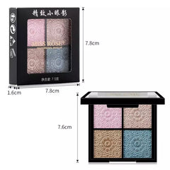 Miss Rose Eyeshadow and Highlighter Palette - 4 Color Sq.