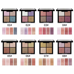 Miss Rose Eyeshadow and Highlighter Palette - 4 Color Sq.