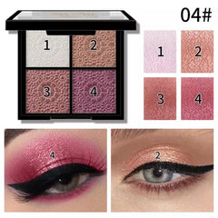 Miss Rose Eyeshadow and Highlighter Palette - 4 Color Sq.