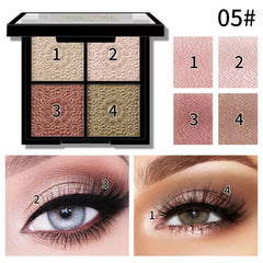Miss Rose Eyeshadow and Highlighter Palette - 4 Color Sq.